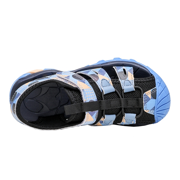 Kids Closed Toe Lightweight Athletic Sandals - BLUE BLACK YELLOW - 2